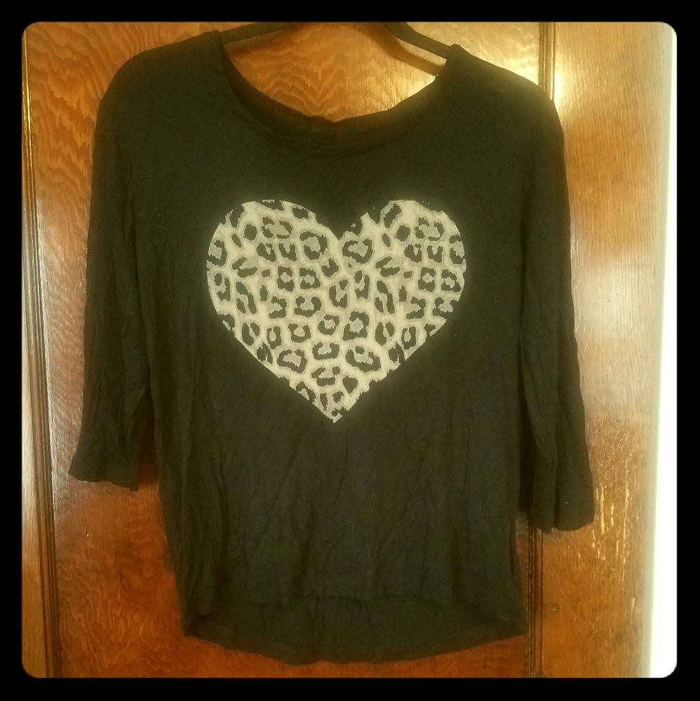 Leopard print heart top